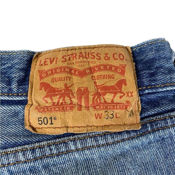 Levi's Men's Straight Blue Jeans 501s Vtg white tag - Picture 5 of 8